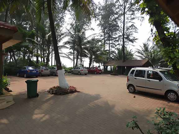 Parking inside the resort