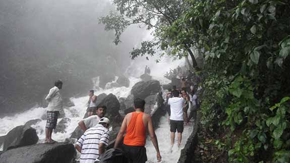 Visitors at Amboli falls