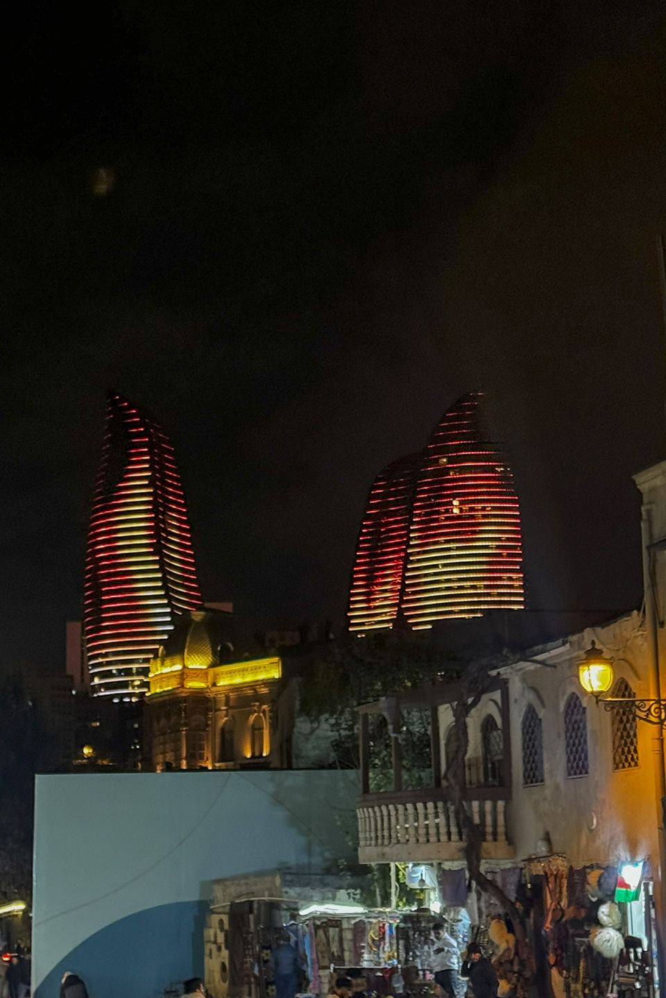 Flame Towers Night View