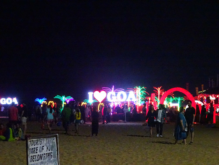 Calangute Beach at night