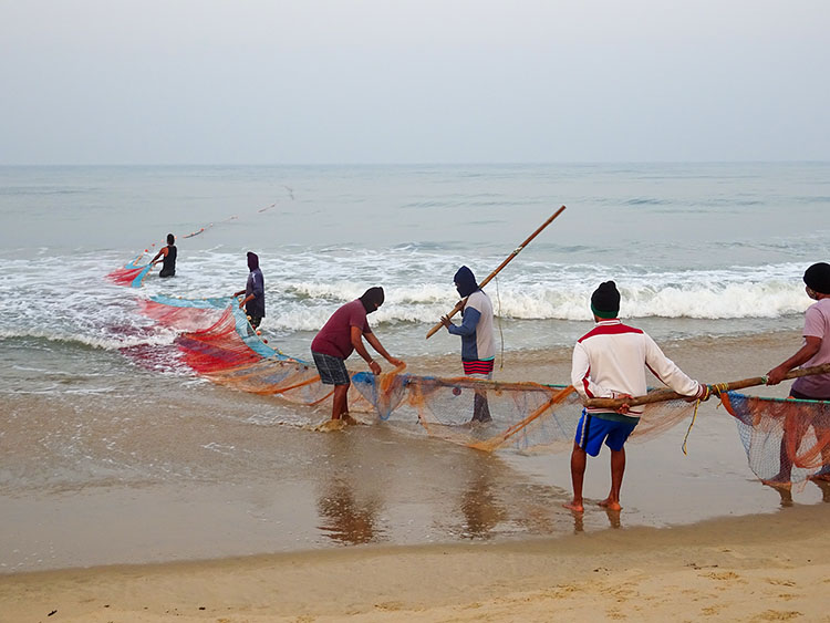 Fishing at Calangute Beach