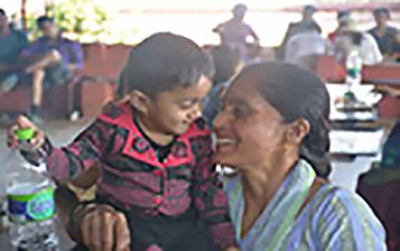 Grandma with grandchild