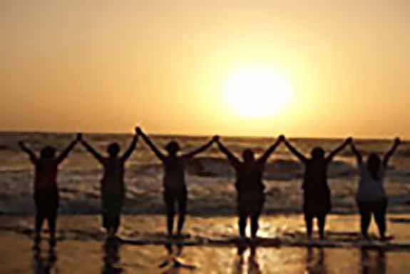Greeting sunset