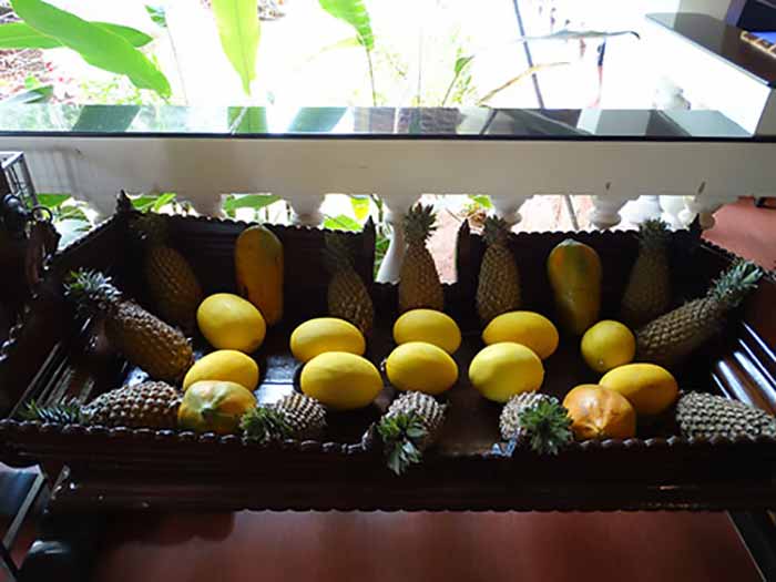 Fruits on display at the Restaurant
