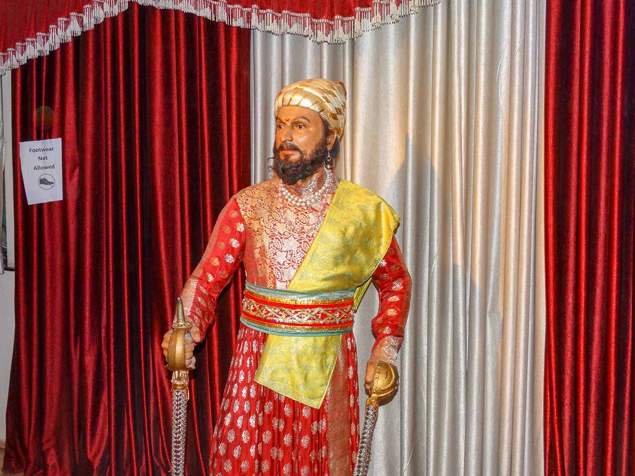 Wax statue of Shivaji Maharaj