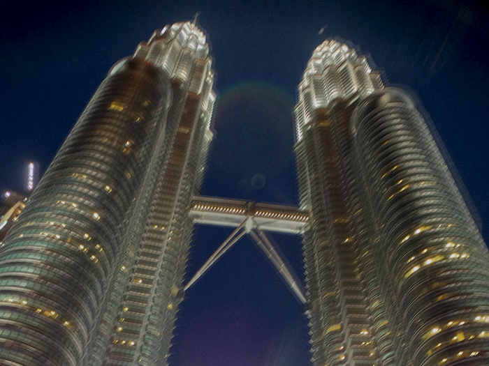 Twin tower at night