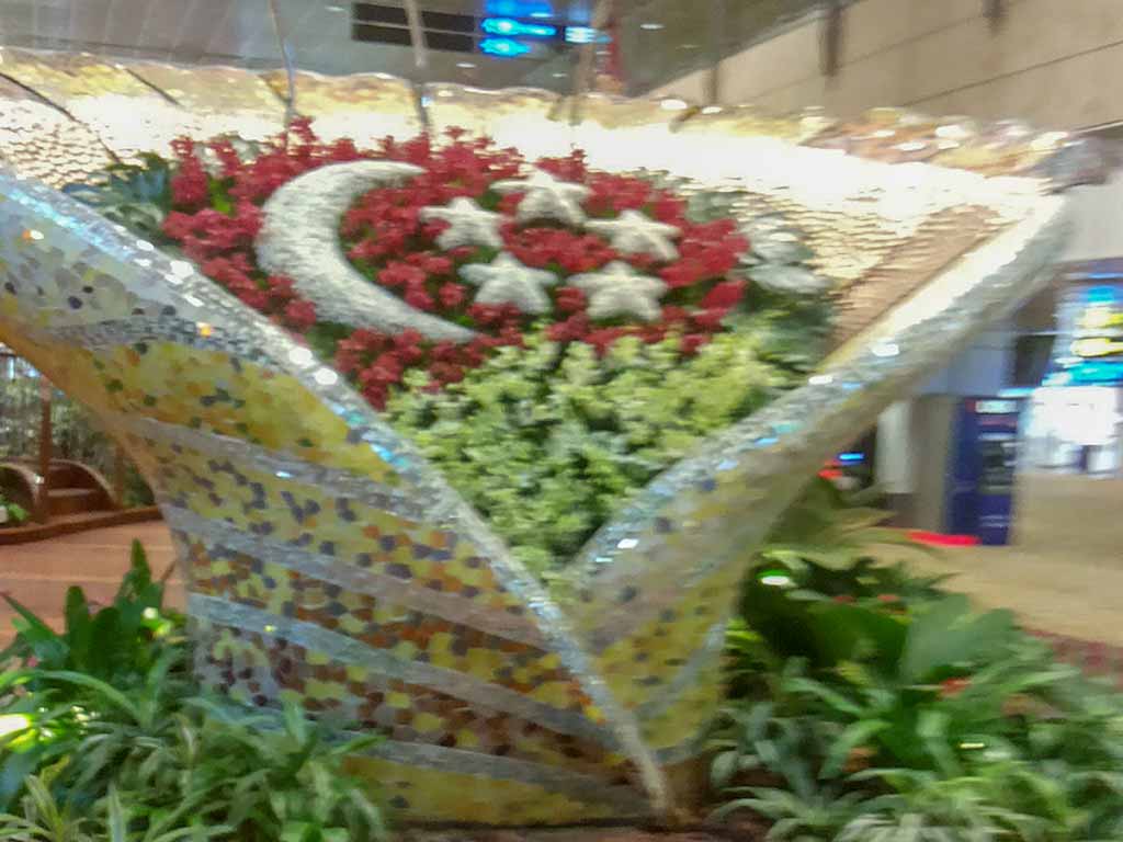 Flower decoration inside the Airport