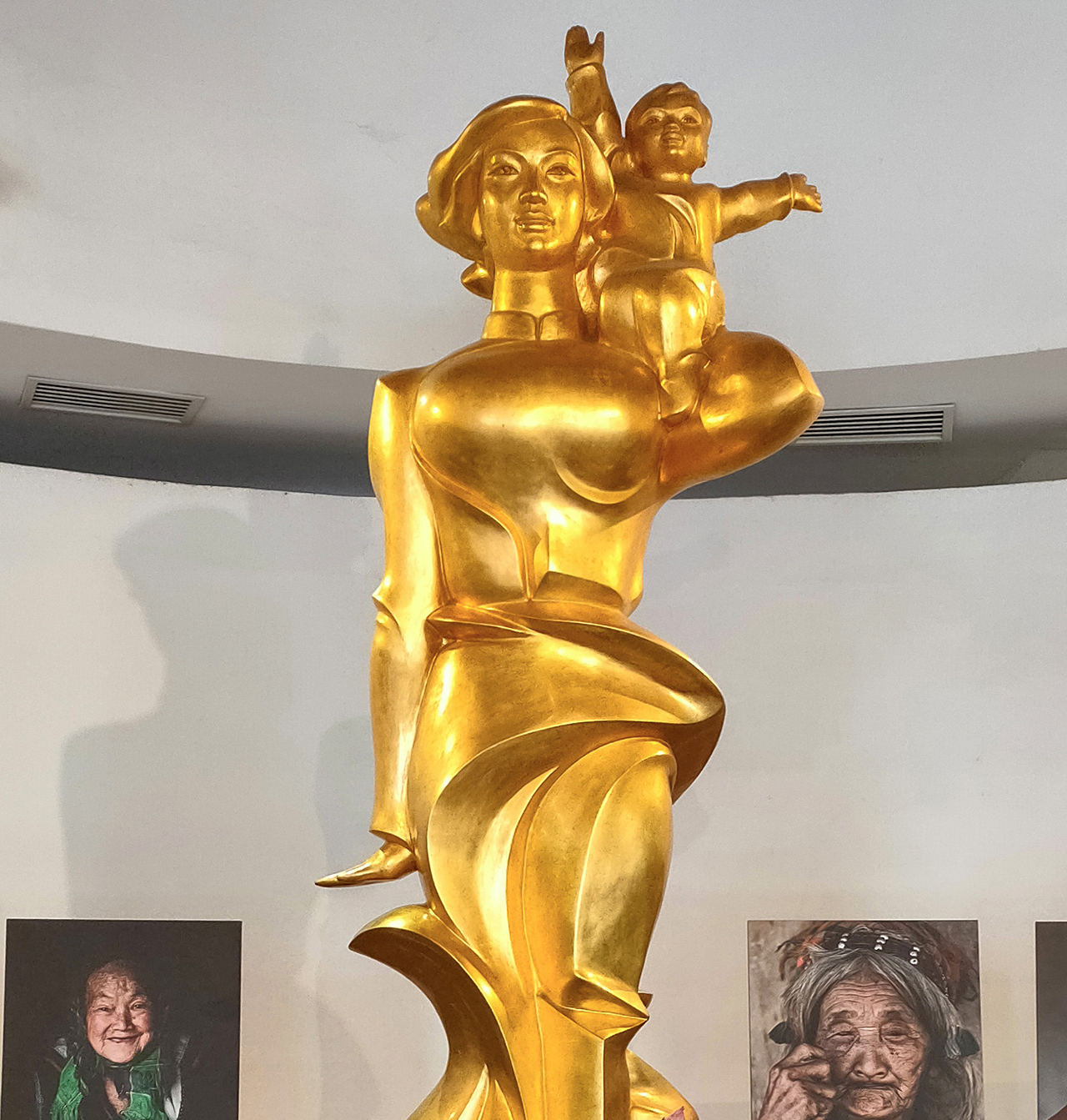 Statue of woman with child